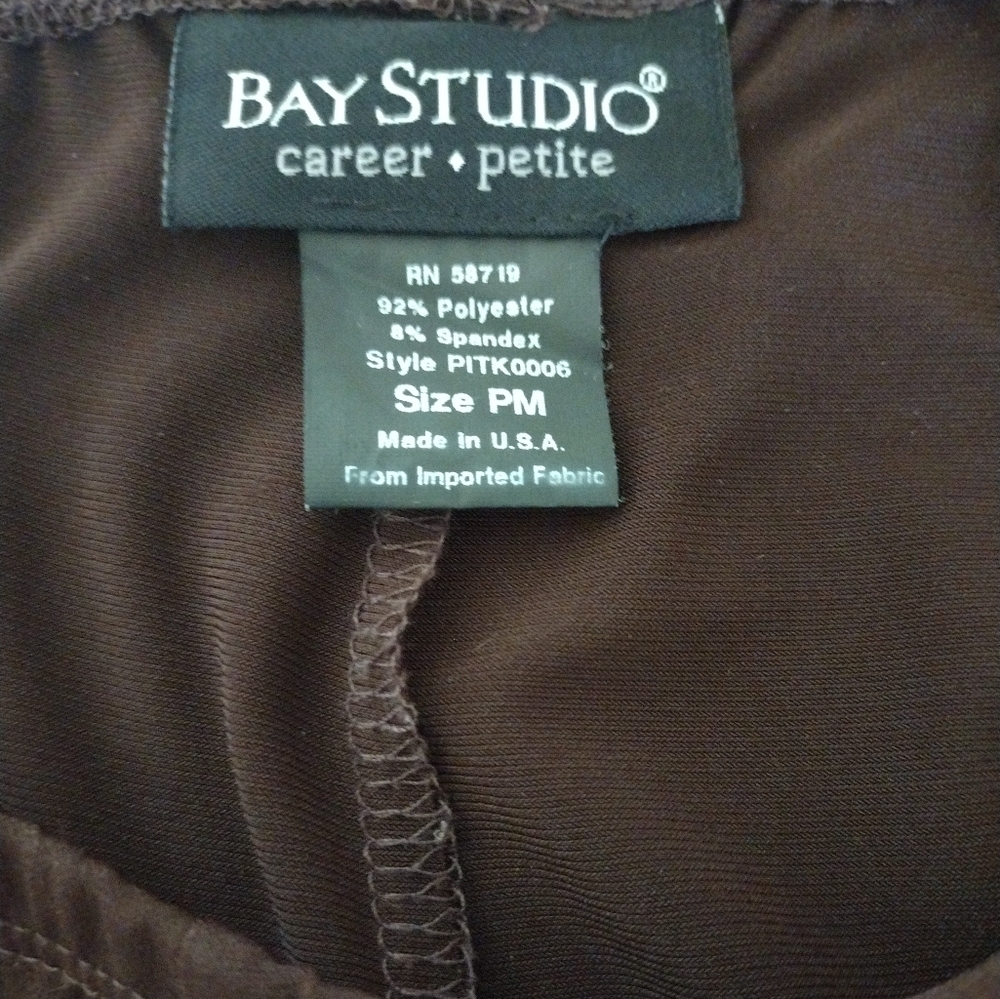 Bay Studio A-line Flare Elastic Waistband Chocolate Brown Skirt Size PM - Picture 5 of 10